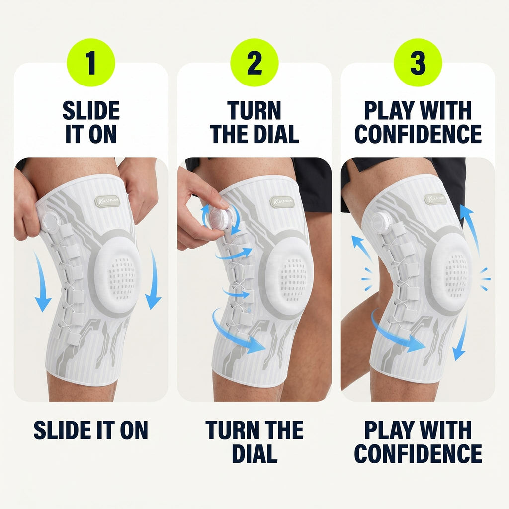 How it works: slide on, turn the dial, play